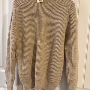 L.L. Bean Beige Ribbed Sweater